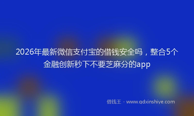 2026年最新微信支付宝的借钱安全吗，整合5个金融创新秒下不要芝麻分的app