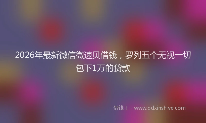 2026年最新微信微速贝借钱，罗列五个无视一切包下1万的贷款