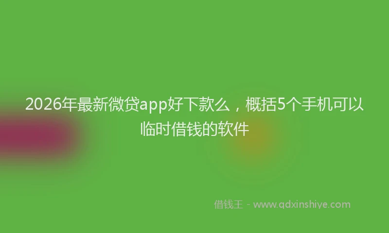 2026年最新微贷app好下款么，概括5个手机可以临时借钱的软件