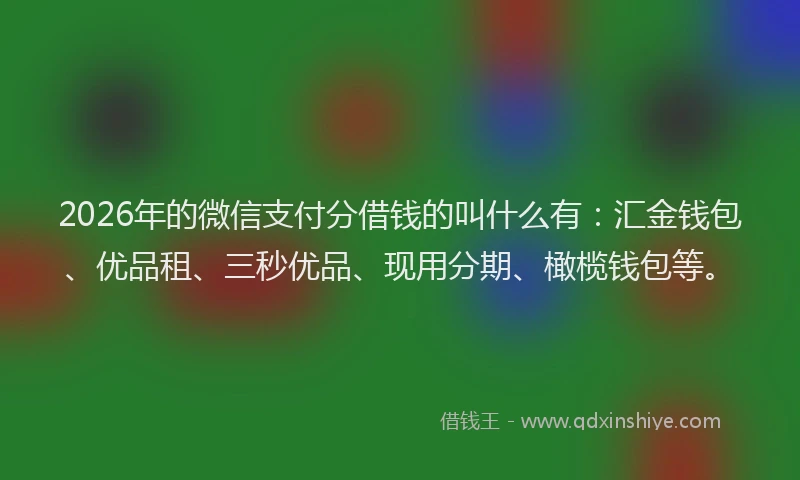 2026年的微信支付分借钱的叫什么有：汇金钱包、优品租、三秒优品、现用分期、橄榄钱包等。