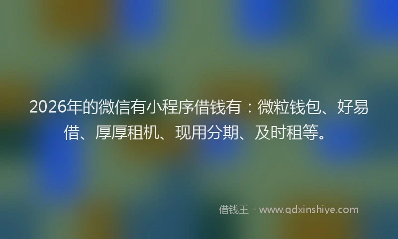2026年的微信有小程序借钱有：微粒钱包、好易借、厚厚租机、现用分期、及时租等。