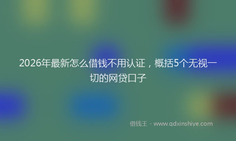 2026年最新怎么借钱不用认证，概括5个无视一切的网贷口子