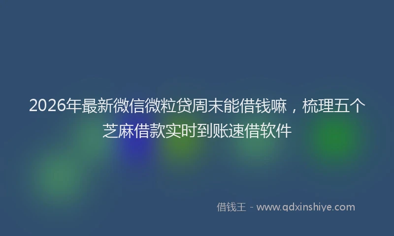 2026年最新微信微粒贷周末能借钱嘛，梳理五个芝麻借款实时到账速借软件