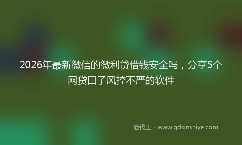 2026年最新微信的微利贷借钱安全吗，分享5个网贷口子风控不严的软件