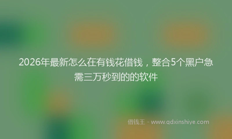 2026年最新怎么在有钱花借钱，整合5个黑户急需三万秒到的的软件