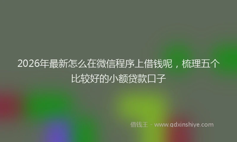 2026年最新怎么在微信程序上借钱呢，梳理五个比较好的小额贷款口子