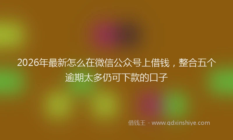2026年最新怎么在微信公众号上借钱，整合五个逾期太多仍可下款的口子