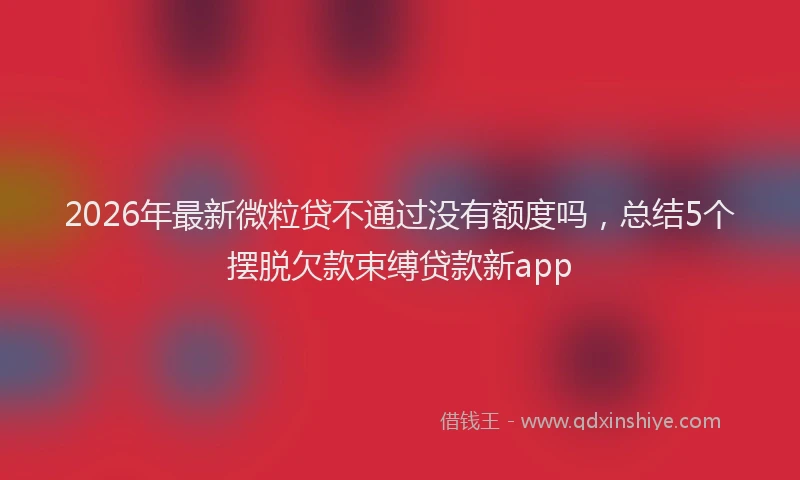 2026年最新微粒贷不通过没有额度吗，总结5个摆脱欠款束缚贷款新app