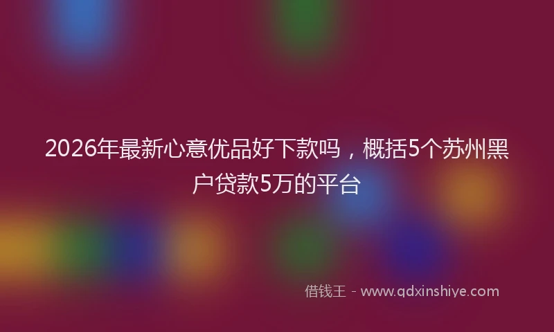 2026年最新心意优品好下款吗，概括5个苏州黑户贷款5万的平台