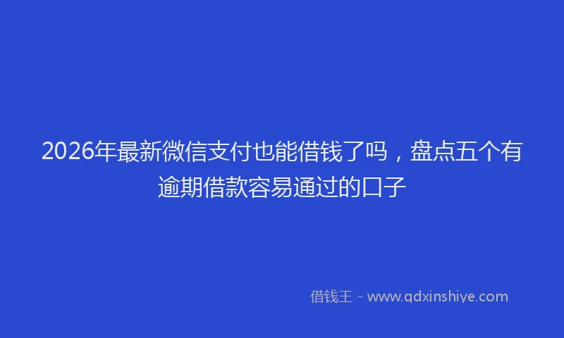 2026年最新微信支付也能借钱了吗，盘点五个有逾期借款容易通过的口子