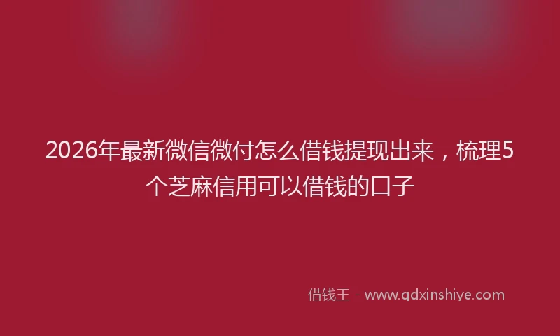 2026年最新微信微付怎么借钱提现出来，梳理5个芝麻信用可以借钱的口子