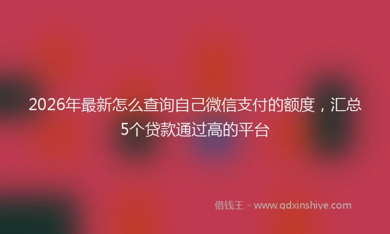 2026年最新怎么查询自己微信支付的额度，汇总5个贷款通过高的平台