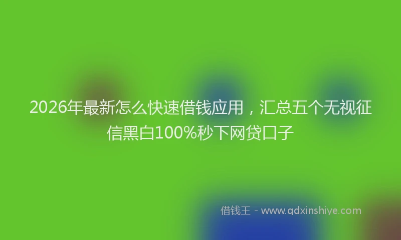 2026年最新怎么快速借钱应用，汇总五个无视征信黑白100%秒下网贷口子