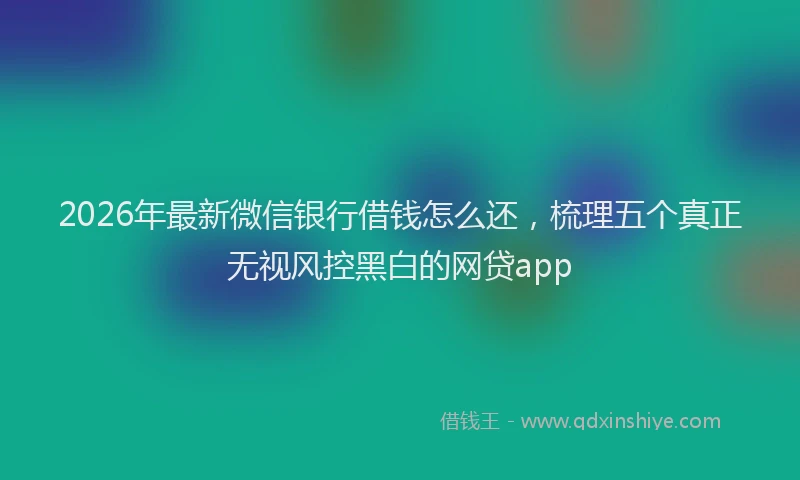2026年最新微信银行借钱怎么还，梳理五个真正无视风控黑白的网贷app