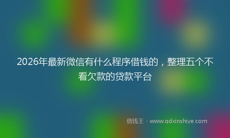 2026年最新微信有什么程序借钱的，整理五个不看欠款的贷款平台