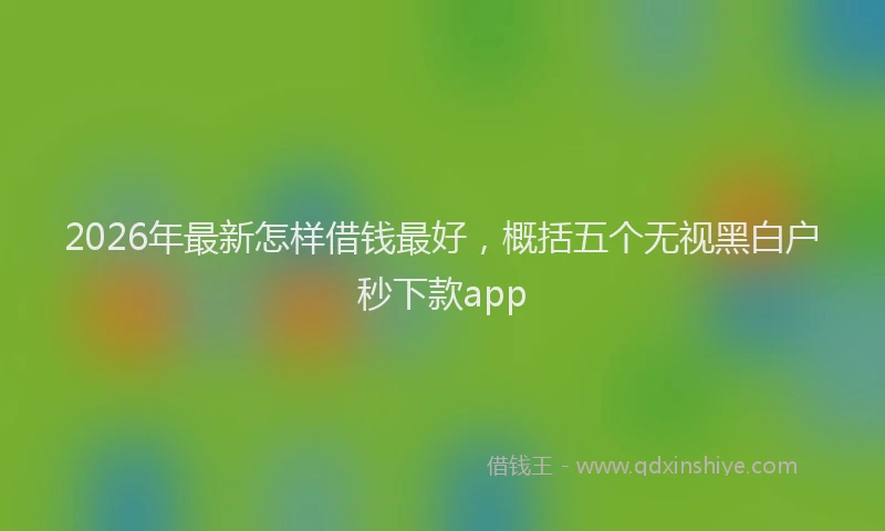 2026年最新怎样借钱最好,概括五个无视黑白户秒下款app