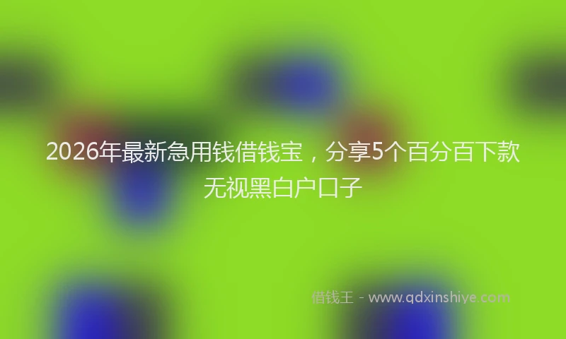 2026年最新急用钱借钱宝，分享5个百分百下款无视黑白户口子