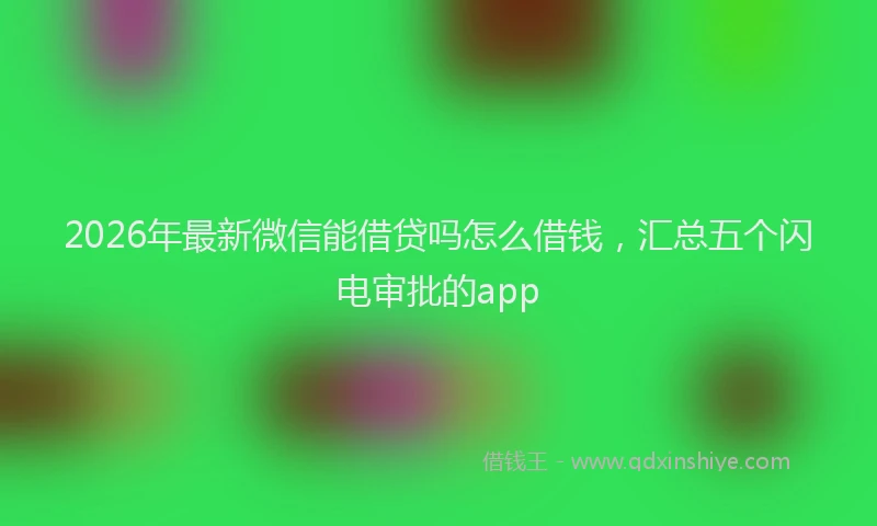 2026年最新微信能借贷吗怎么借钱，汇总五个闪电审批的app