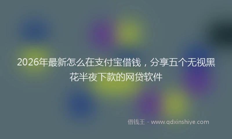 2026年最新怎么在支付宝借钱，分享五个无视黑花半夜下款的网贷软件