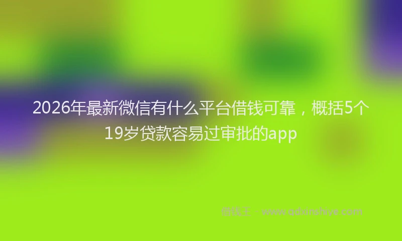 2026年最新微信有什么平台借钱可靠，概括5个19岁贷款容易过审批的app