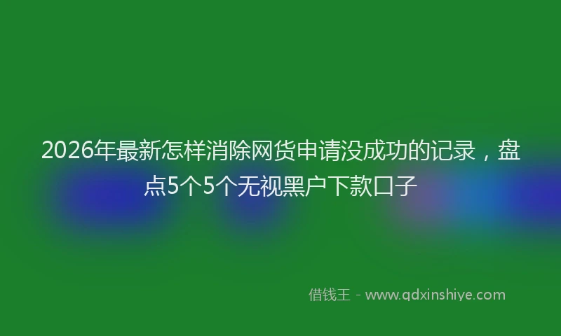 2026年最新怎样消除网货申请没成功的记录，盘点5个5个无视黑户下款口子