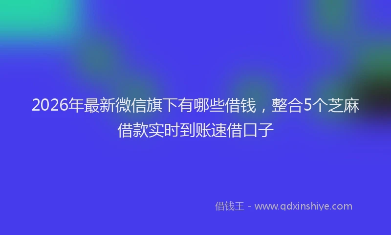2026年最新微信旗下有哪些借钱，整合5个芝麻借款实时到账速借口子