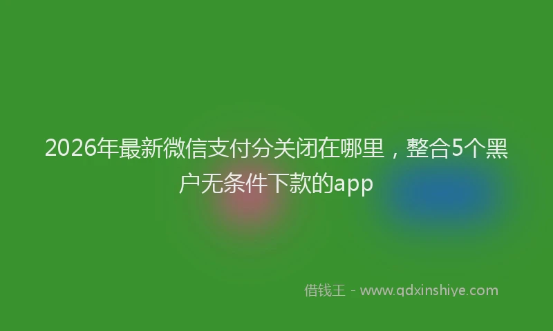 2026年最新微信支付分关闭在哪里，整合5个黑户无条件下款的app