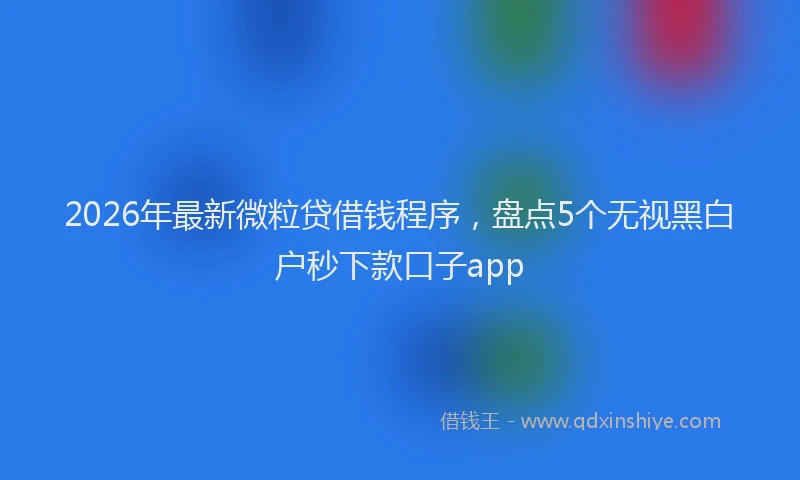 2026年最新微粒贷借钱程序，盘点5个无视黑白户秒下款口子app