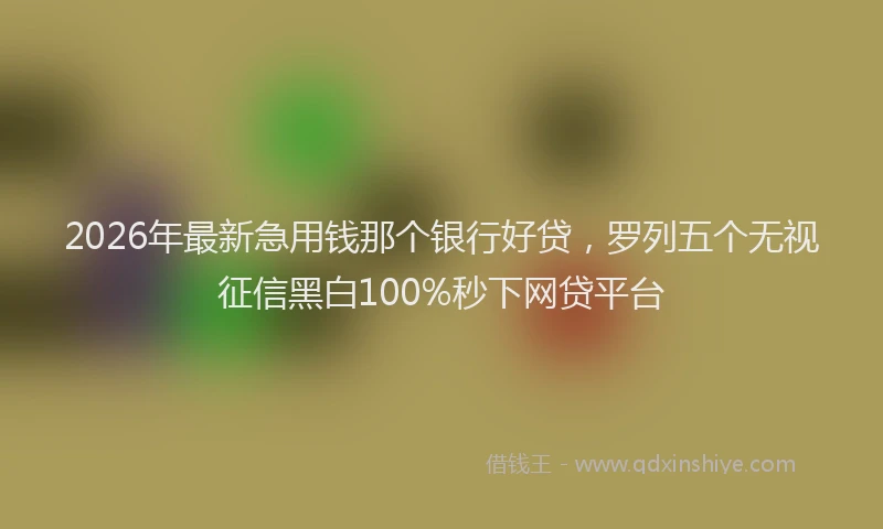 2026年最新急用钱那个银行好贷，罗列五个无视征信黑白100%秒下网贷平台