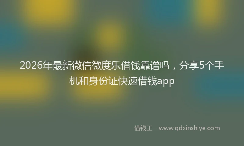 2026年最新微信微度乐借钱靠谱吗，分享5个手机和身份证快速借钱app