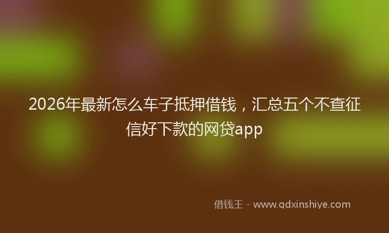 2026年最新怎么车子抵押借钱，汇总五个不查征信好下款的网贷app