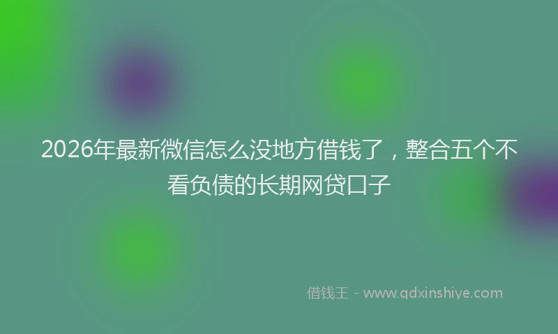 2026年最新微信怎么没地方借钱了，整合五个不看负债的长期网贷口子
