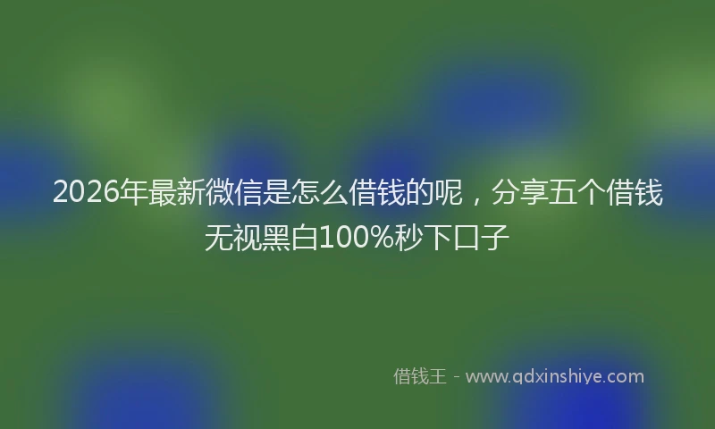 2026年最新微信是怎么借钱的呢，分享五个借钱无视黑白100%秒下口子