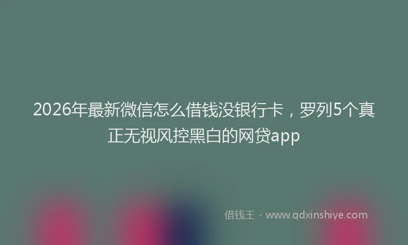 2026年最新微信怎么借钱没银行卡，罗列5个真正无视风控黑白的网贷app