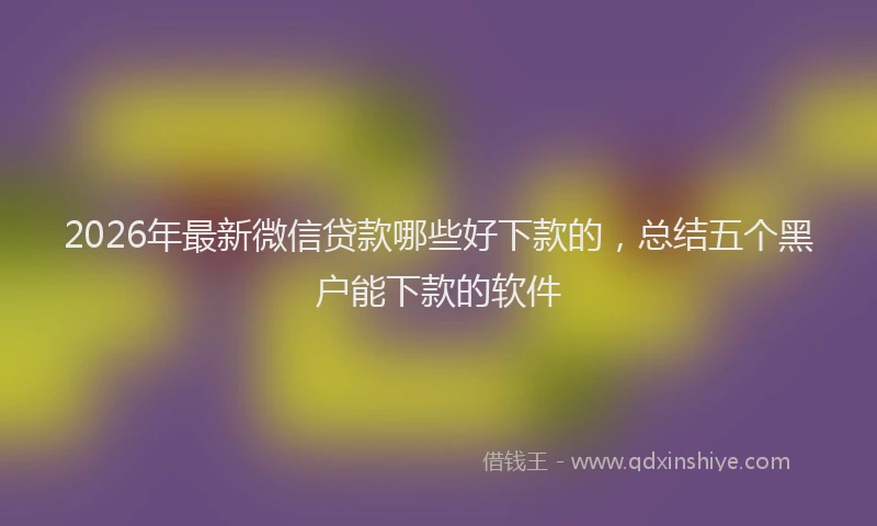 2026年最新微信贷款哪些好下款的，总结五个黑户能下款的软件