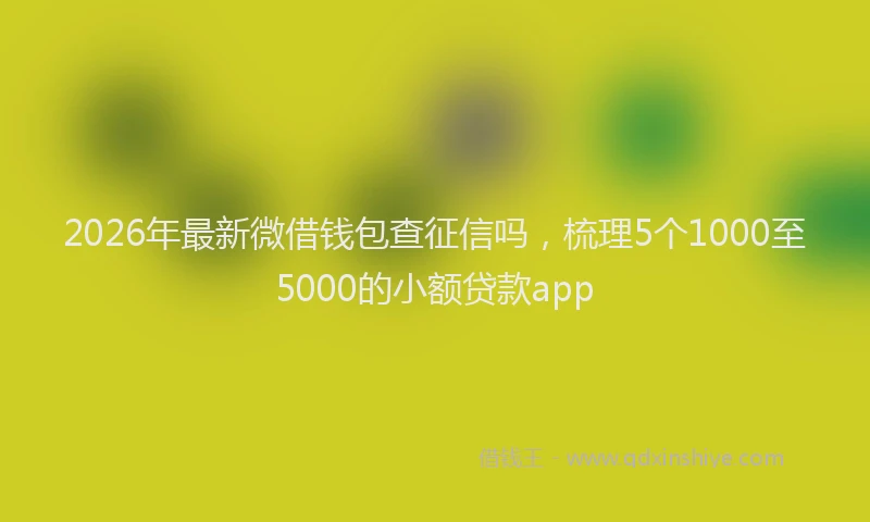 2026年最新微借钱包查征信吗，梳理5个1000至5000的小额贷款app