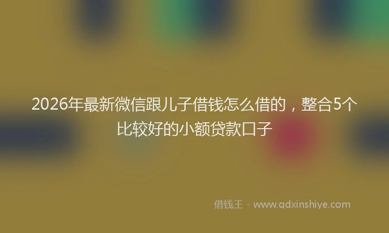 2026年最新微信跟儿子借钱怎么借的，整合5个比较好的小额贷款口子