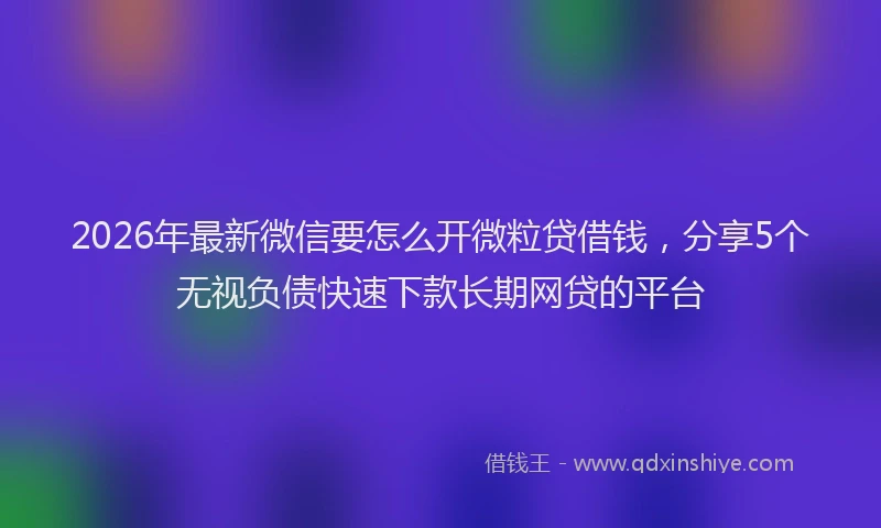 2026年最新微信要怎么开微粒贷借钱，分享5个无视负债快速下款长期网贷的平台