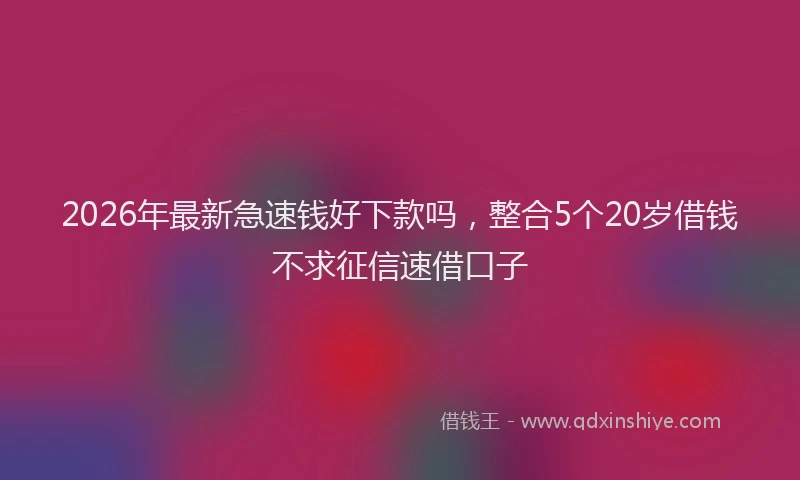 2026年最新急速钱好下款吗，整合5个20岁借钱不求征信速借口子