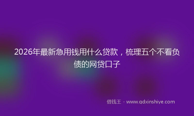 2026年最新急用钱用什么贷款,梳理五个不看负债的网贷口子