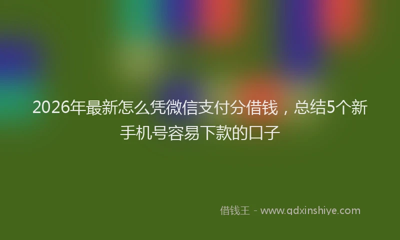 2026年最新怎么凭微信支付分借钱，总结5个新手机号容易下款的口子