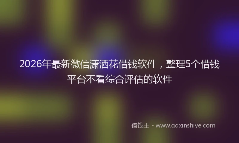 2026年最新微信潇洒花借钱软件，整理5个借钱平台不看综合评估的软件