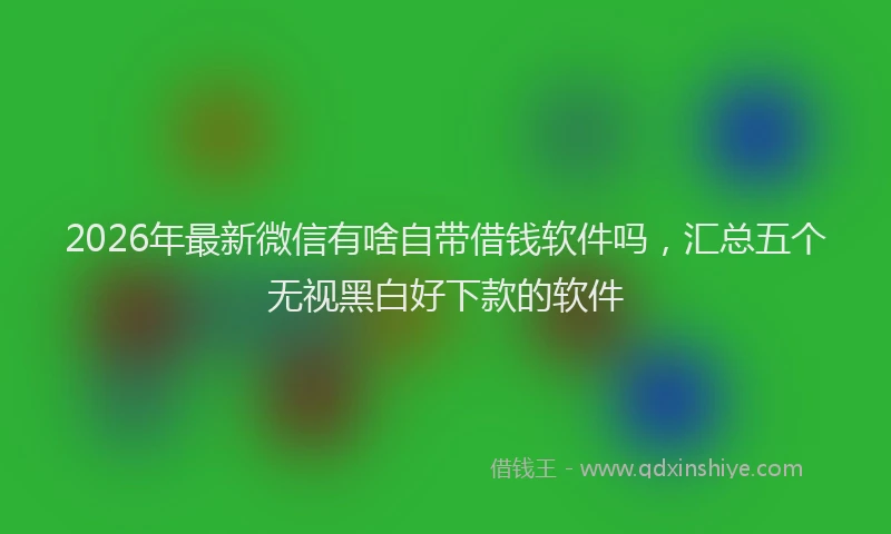 2026年最新微信有啥自带借钱软件吗，汇总五个无视黑白好下款的软件