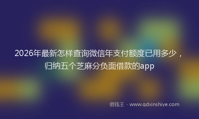 2026年最新怎样查询微信年支付额度已用多少，归纳五个芝麻分负面借款的app