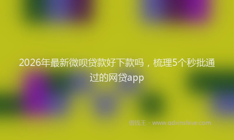 2026年最新微呗贷款好下款吗，梳理5个秒批通过的网贷app