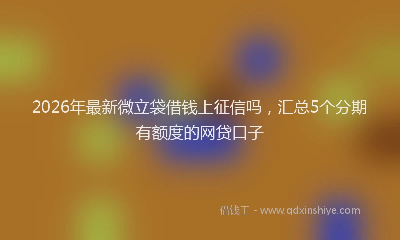 2026年最新微立袋借钱上征信吗，汇总5个分期有额度的网贷口子