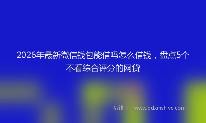 2026年最新微信钱包能借吗怎么借钱，盘点5个不看综合评分的网贷