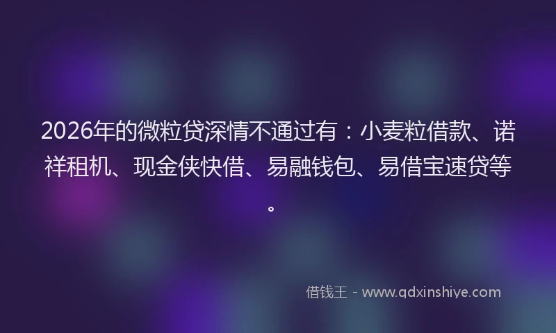 2026年的微粒贷深情不通过有：小麦粒借款、诺祥租机、现金侠快借、易融钱包、易借宝速贷等。