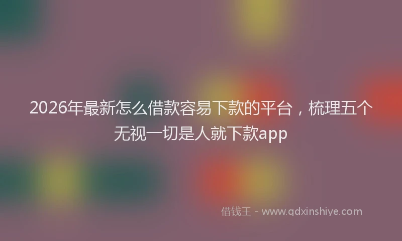 2026年最新怎么借款容易下款的平台，梳理五个无视一切是人就下款app