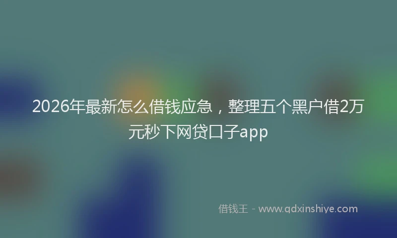 2026年最新怎么借钱应急，整理五个黑户借2万元秒下网贷口子app